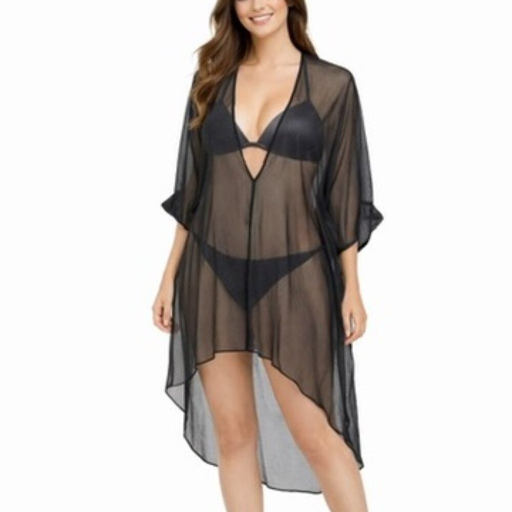 La Perla metallic sheer silver coverup size 46